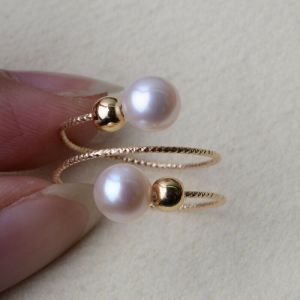 Amazing AAA+ 6-7mm Natural Akoya White Round Pearl Ring with 925 Silver Authentic Pearl