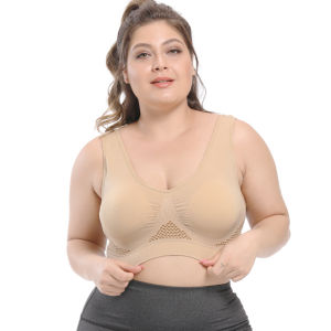 INTIMA Mesh Sports Bra for Women XL-6XL Plus Size Hollow Breathable Push up Wireless Underwear with Padded