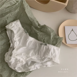 นุ่ม บริสุทธิ์ ผ้าฝ้าย สามเหลี่ยม กางเกงชั้นในหญิง สีเขียว ชา สีครีม ไส้รูปหัวใจสวมใส่สบายต่ํา เอว กางเกงใน สําหรับผู้หญิง