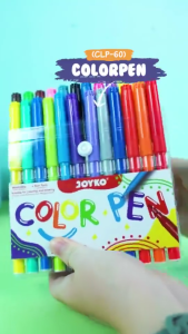 Pulpen Pena Warna Color Pen Joyko CLP-60 Brush Pen Joyko Spidol 12 warna Sepidol Washable Color Pen