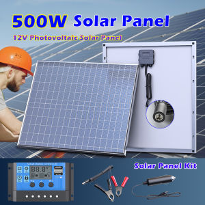 1000W 500W 12V Photovoltaic Solar Panel Kit 100A Controller Solar Panel Charger Suitable for Fast Batteries in Homes/Camping/RV