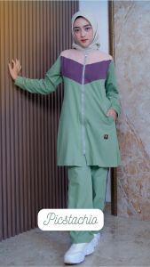 Setelan Baju Olahraga Wanita Muslim Jumbo Believe BMS 40 - Baju Senam Muslimah Terbaru