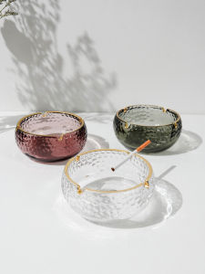 Luxurious Modern Simple Glass Ashtray Creative Personal Trendy Home Living Room Office Decorative Accessories Nordic Style