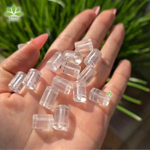 Q2107 Charm lu thống trúc Thạch Anh Trắng trong sẵn lỗ 2li hợp Kim & Thủy - Phong Thủy TUDO