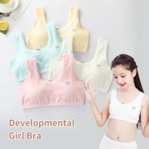 Áo  Lót Có Mút Mỏng Cho Bé Gái Dậy Thì Vải Mềm Mịn Cotton Thoáng Mát Thấm Hút Mồ Hôi Dễ Thương 2025