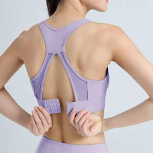 Womens Mesh Breathable Sports Bra - Plus Size One Piece Fixed Lightly Padded Cups Running Yoga Gym Tank Top