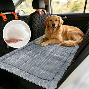 Backseat Pet Bed Mat Truck Plaid Dog Bed for Car Back Seat Deluxe Dog Seat Covers Non-Slip Travel Pet Mat for Truck SUV Backseat