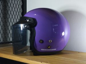Helm Retro bogo Cargloss Identik Hitam Doft full leher dewasa pria wanita kaca datar Cembung hitam atau bening