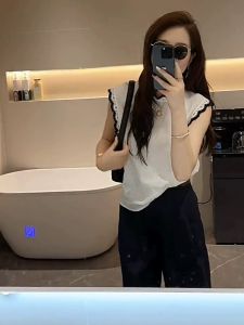 Fashionable Large Size Summer Outfit for Plus Size Women- Slimming Long Sleeve Top and Ankle-Length Pants by Mori Mystery