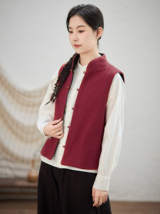 New Chinese Style Double-sided Embroidery National Trend Womens Vest Autumn New Fashionable W12190 Outerwear Versatile
