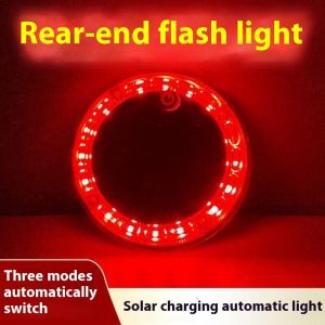 Solar Power Red Warning Flash Light Strong Magnet Truck Night Width Tail Light Brake Car Anti-Rear Collision LED Indicator Lamp