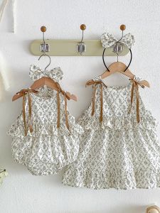 Matching Sleeveless Romper Dress for Mother and Baby