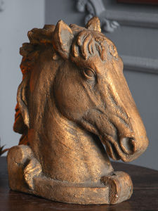 Zen Aesthetic Antique Gold Lucky Horse Decorative Figurine