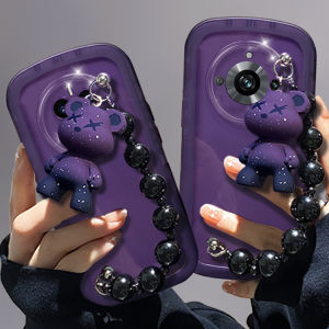 New Design Casing Realme 11Pro 11 Pro+ Plus C53 NFC 8 Pro 5G 4G Phone Case Hot Deals Purple Black Bulldog Bear Bracelet Pendant Silicon Transparent Soft Cover 2023