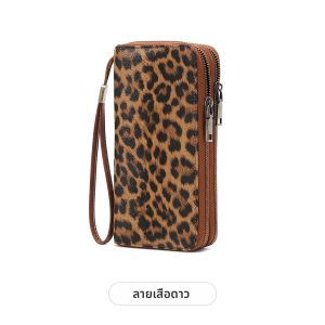 MIYIN ผู้หญิง Double Zipper กระเป๋าสตางค์ยาว RFID Blocking พรีเมี่ยมหนังความจุขนาดใหญ่ Vintage คลัทช์ Multi - Function กระเป๋า