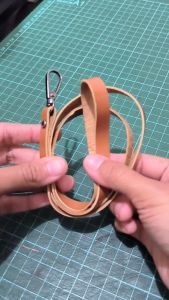 Lanyard Name Tag Genuine Leather I/ Tali Strap ID Card Kulit Sapi Asli