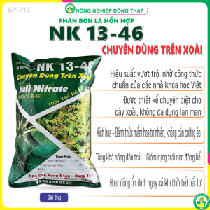 Phân Bón Hỗn Hợp NK 13-46 Chuyên Dùng Trên Xoài – Thay thế Kali Nitrate (KNO3: 13-0-46) – Hạn Chế Rụng Bông Rụng Trái (Gói 2Kg)