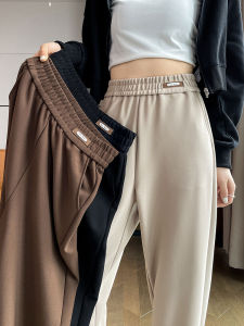 High Waist Fleece Lined Sports Pants Womens Casual Harlan Style Vegetable Stripe Trousers Spring Autumn Winter New Arrival