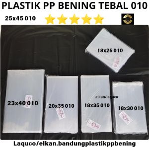 Plastik PP BENING tebal 010 UKURAN 12X15 12x18 12X20 13X25 15X25 25X40 25x45 Plastik bening makanan