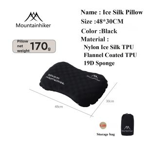 Mountainhiker | Ice Silk Pillow MOUNTAINHIKER Outdoor Camping Portable Pillow Napping Travel Pillow Storage Sleeping Artifact Inflatable Pillow