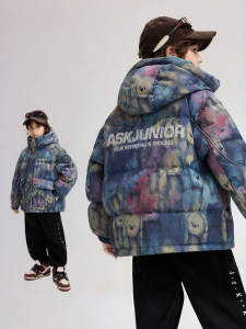 Ask Junior | Childrens Down Jacket Full Print Bear Warm 2026 Autumn and Winter New Style