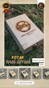 Box Penyimpanan Emas Antam Elegan dengan Engsel Kunci - Desain Personalisasi