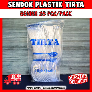 sendok makan plastik TIRTA bening / sendok makan kathering / sendok makan plastik premium / sendok bening merk tirta 1 pack isi 25 pcs. Bahan kokoh kuat dan anti pecah / sendok anti pecah