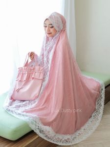 Dalanova Mukena Elux Terbaru Size Dewasa Jumbo Bahan 2 Lapis Cotton Appollen dan Tulle akar yang cantik Ringan Jatuh Lembut Adem Nyaman dipakai Free Gift