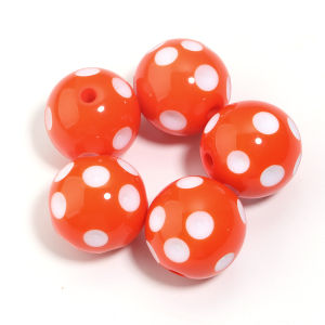 5pcs/lot Classical Polka Dot Resin Beads 20mm Round Loose Spacer Beads For Jewelry Making DIY Necklace Bracelet Accessories