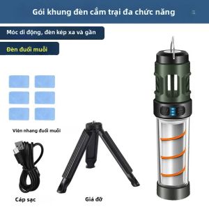 Đèn LED Sạc Cắm Trại Chống Muỗi Đèn Di Động Đa Chức Năng Chiếu Sáng Ngoài Trời Có Chân Máy Đèn Đuổi Muỗi Có Thể Điều Chỉnh Độ Sáng