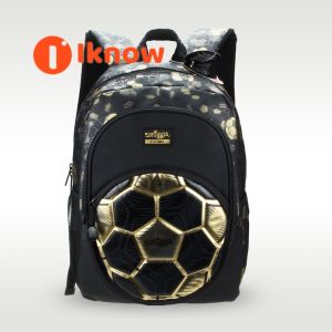 I know Australia Original Smiggle High Quality Childrens Schoolbag Boys Pupil Backpack Gold Big Football Waterproof 16 Inches Hiking Backpack ﻿