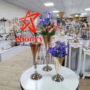 【Fast Delivery】Wedding Props Decoration Luxury Flower Vases Gold Flower Vase Table Centerpiece Flowers Vase For Wed