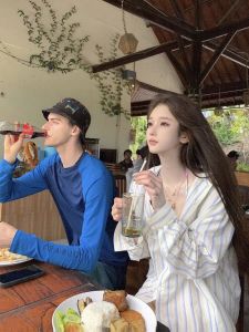 JMS Azariah Encounter ผู้หญิง หลวม เสื้อเชิ้ตลายทางแขนยาว ดีไซน์ Sense Jacket Sun Protection เสื้อท่อนบน ผ้าฝ้าย 100%