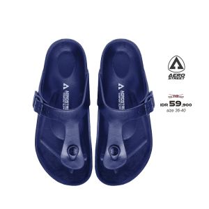 Aerostreet 36-40 Rhea Navy - Sandal Jepit Pria Wanita ADAAA