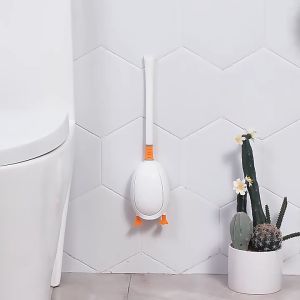 Bộ Chổi Cọ Toilet Gắn Tường Hình Dáng Con Vịt Đầu Silicon Siêu Mềm Cọ Sạch Từng Ngóc Ngách