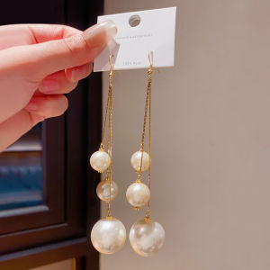 Retro Extreme Length Pearl Tassel Earrings Womens Personality Earring Hooks High Level Sensation Earring Fashion Accessories