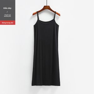 YILU | Đầm Maxi A-line Không Lưng Tay Ngắn Modal Xuân Hè
