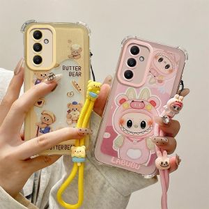 แม่พิมพ์กลม เคส Case Samsung Galaxy A06 A16 A26 A36 A56 A13 A23 LTE 5G 4G การ์ตูนน่ารักใหม่ Pacha Dog Kuraemon Bread Bear Laboo 2025สายคล้องแบบมี เคสโทรศัพท์ ตก