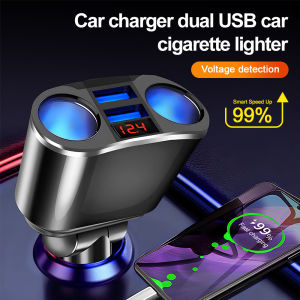 Dual USB Car Charger QC3.0 Fast Charging 120W with LED Display 3.1A Cigarette Lighter Adapter⚡PH deliveryIn stock⚡
