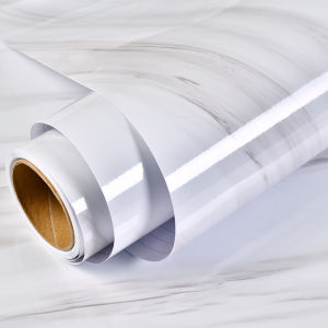 Kitchen Waterproof Oil-proof Wall Sticker Thickened Self Adhesive Marbled Tile Table Wallpaper