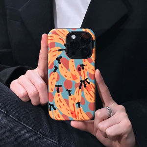 Suitable for Apple Huawei Mobile Phone Case 15 Autumn and Winter 13 Couple Iphone16promax Silicone 14 New Year Iphone13 No Shell Twinning 15pro New Arrival 12 Banana Double Layer round Edge Cover