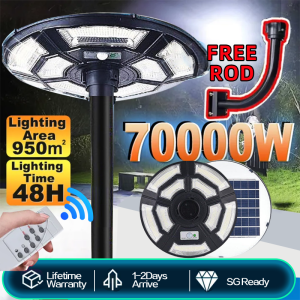 🔥Ship in 12 Hour+2025New🔥70000W Solar Light Outdoor Waterproof Solar Monitor Sensor Light UFO Type Solar Led  Light Solar Garden Light Solar Human Body Induction Circular UFO Outdoor Lighting With Remote Control 太阳能Led灯户外UFO庭院灯