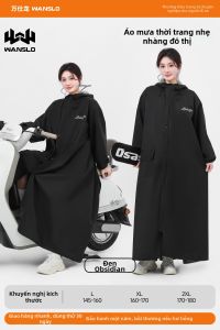 WANSLO | Áo Mưa Dài Chống Bão Cho Người Lớn Thiết Kế Tách Riêng Cho Xe Điện