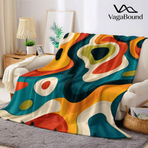 Retro Abstract Blob Flannel Blanket Warm Soft Halloween Christmas Decorative Couch Warm Cozy All-Season Gift
