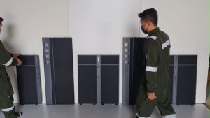 Hatton Workstation Partition for 4 Seaters (DIY) | OPEN CONCEPT | Fabric Finished Partitions | Power Points Partitions | With Power Sockets Openings | Electrical Wiring Trunking | Senang Pasang