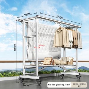 YIXUAN | Giá Phơi Quần Áo Chống Gió Dùng Ngoài Trời và Trong Nhà