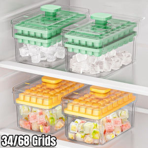 34/68 Grids Pressing Ice Cube Mold Ice Lattice Ice Cube Tray Food Grade Frozen Ice Making Box Ice Maker