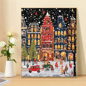 Bộ Tranh Tô Màu Theo Số Dành Cho Người Lớn Cảnh Phố Giáng Sinh Tranh Sơn Dầu Acrylic Tự Làm Trên Vải Đồ Trang Trí Nhà Cửa Tranh Nghệ Thuật Dành Cho Người Mới Bắt Đầu & Người Đam Mê Thủ Công