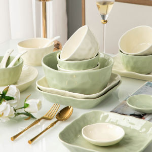 Underglaze Color 2025 New Arrival Cream Style For Home Ceramic Fresh Tableware High Temperature Good-looking Plate and Bowl Spoon Single Piece