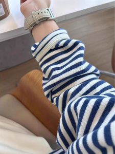 Stylish French Elegance Striped Vintage Long Sleeve Sweatshirt